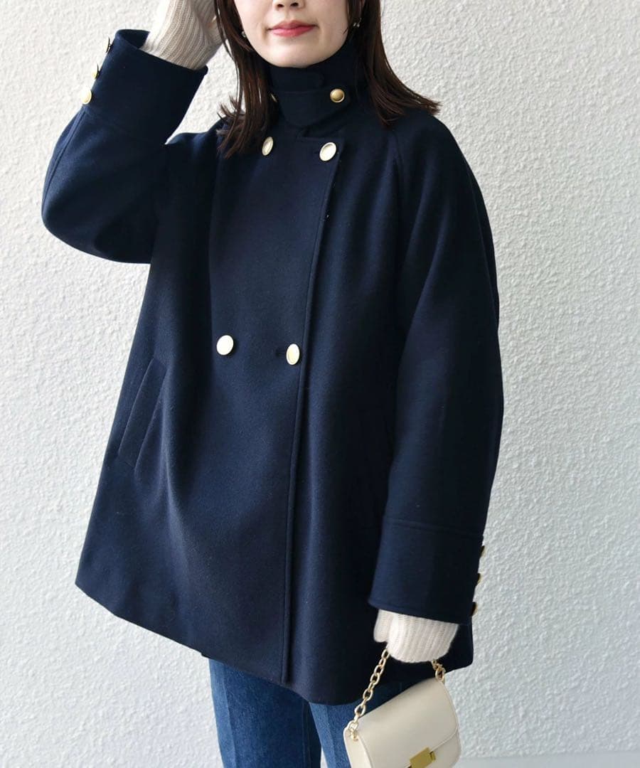 え*み様 SHIPS <手洗い可能>ウールライクジャージーメルトン 2WAY P SHIPS｜【WEB限定】<手洗い可能>ウール ライク ジャージー メルトン