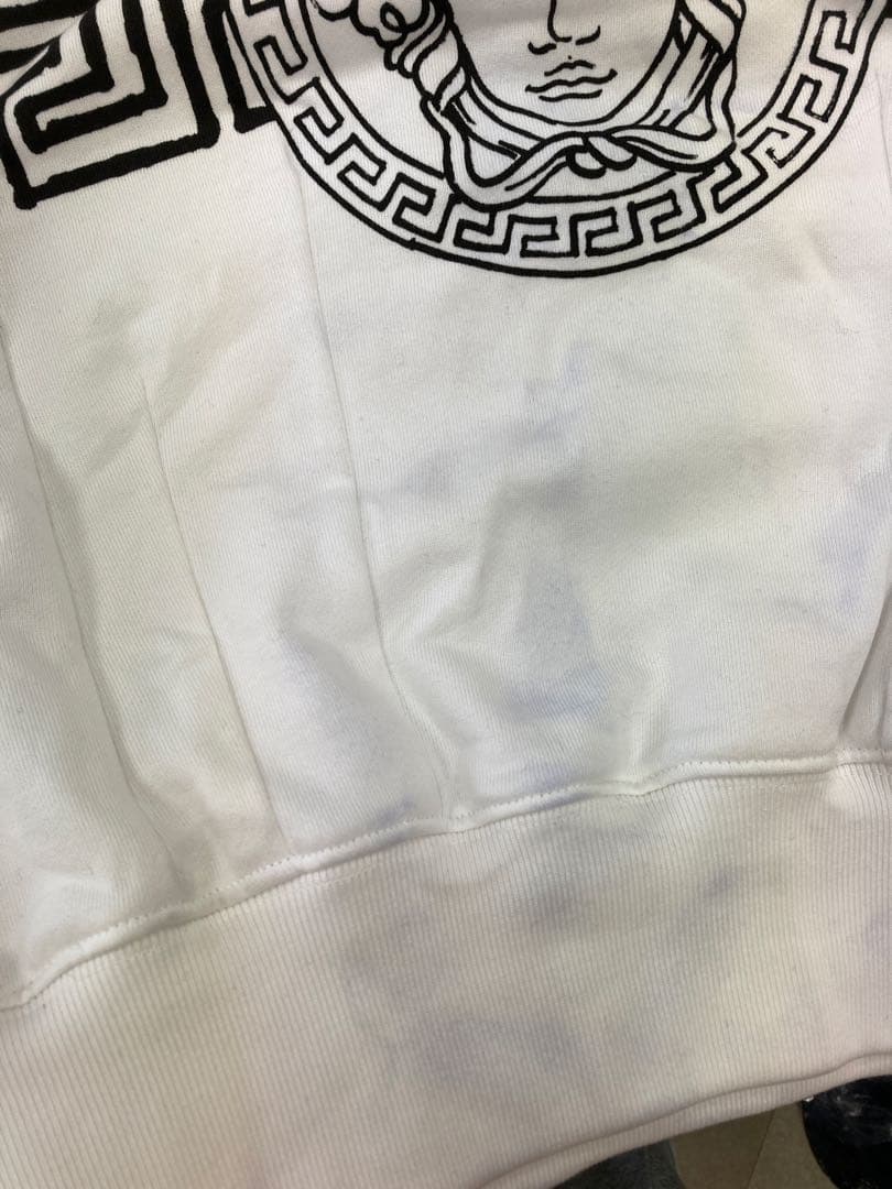 VERSACE ロゴトレーナー ホワイト 変色あり