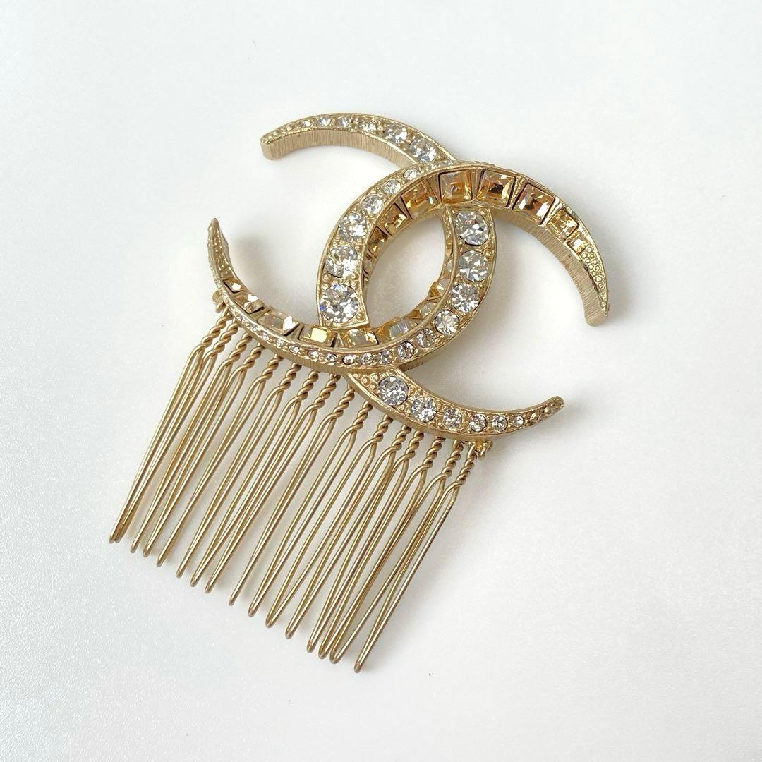 美品 シャネル CHANEL ココマーク ラインストーン ヘアコーム B15C. 美品 シャネル CHANEL ココマーク ラインストーン ヘアコーム B15C
