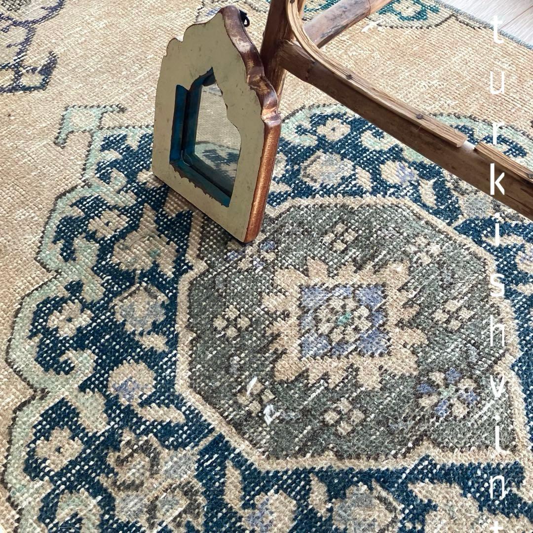 人気キャラメルベージュ68×208 ランナー　グリーン　トルコヴィンテージラグ 284super-2014_q0.jpg