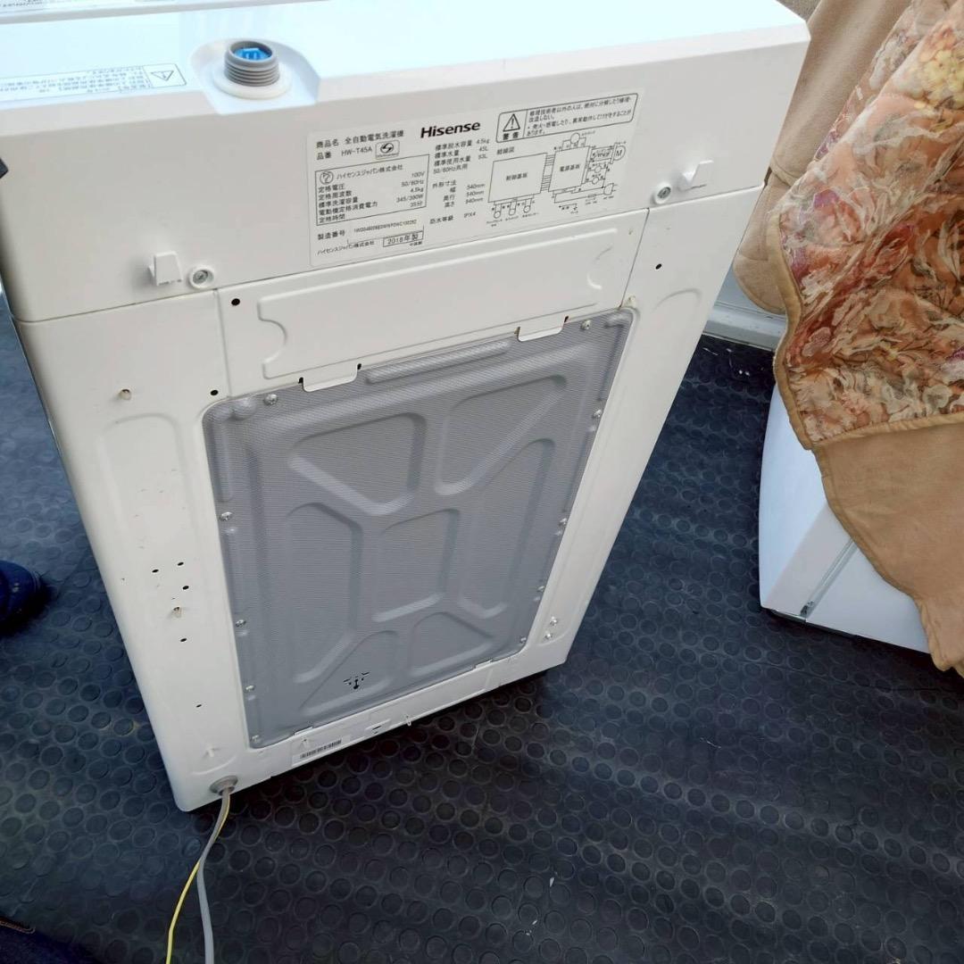 【美品】ハイセンス 4.5kg 洗濯機 風乾燥 2018年製 全国送料無料