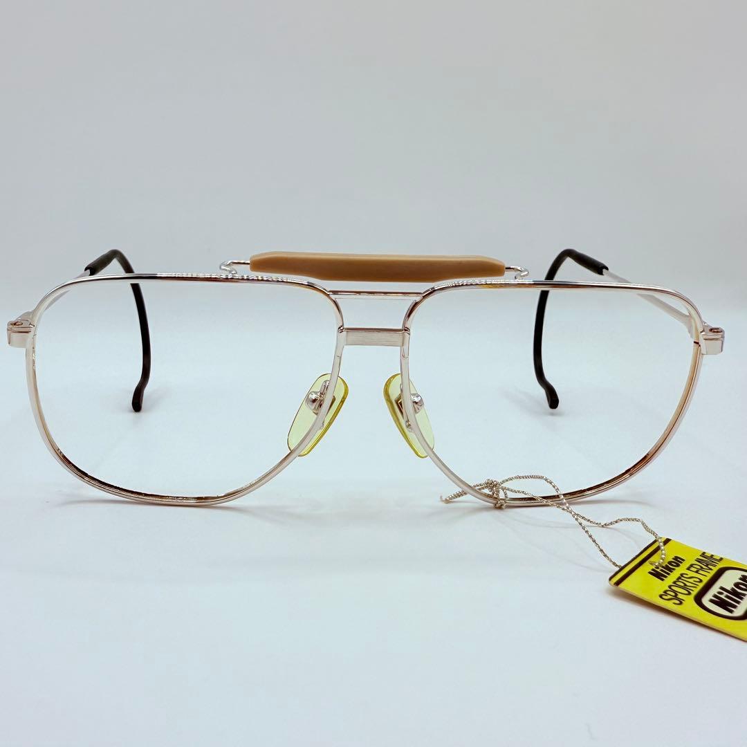 ヴィンテージ Nikon 眼鏡フレーム SPORTS FRAME 銀色 日本製 サムライ翔 メガネ フレーム SS-J230 col.1 59mm SAMURAI翔 2026 仁 No