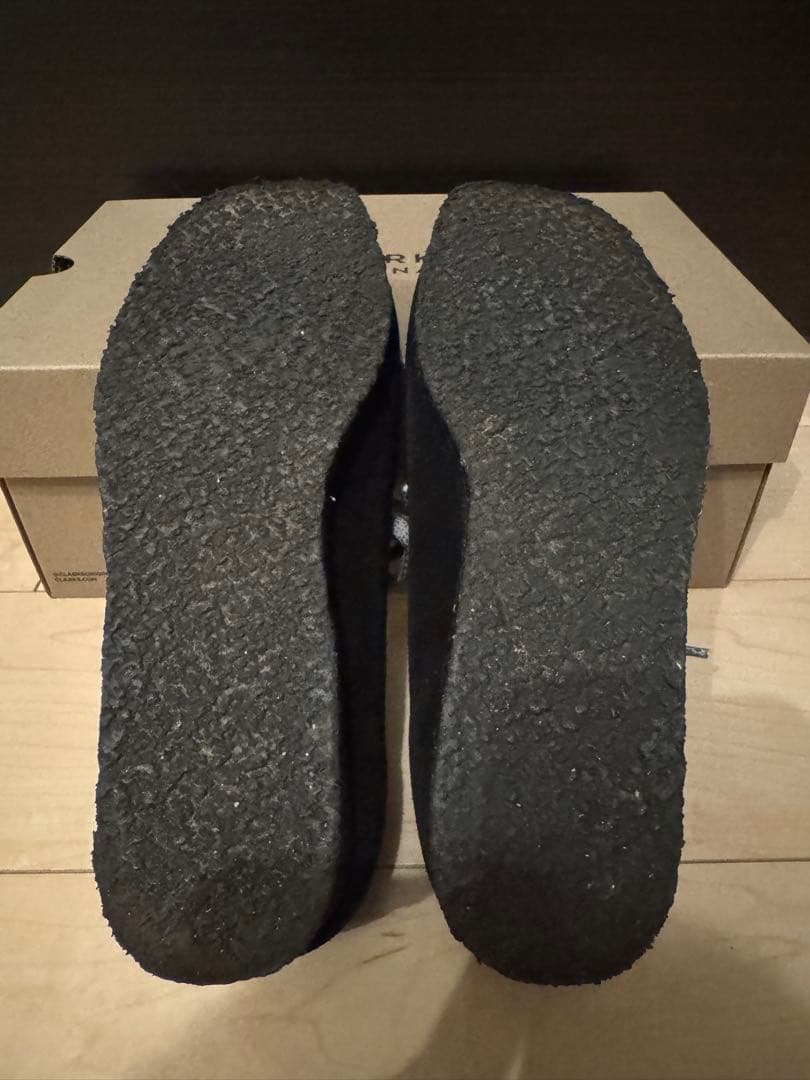 クラークス ワラビー ブラックスエード UK6.5(25.0cm)
