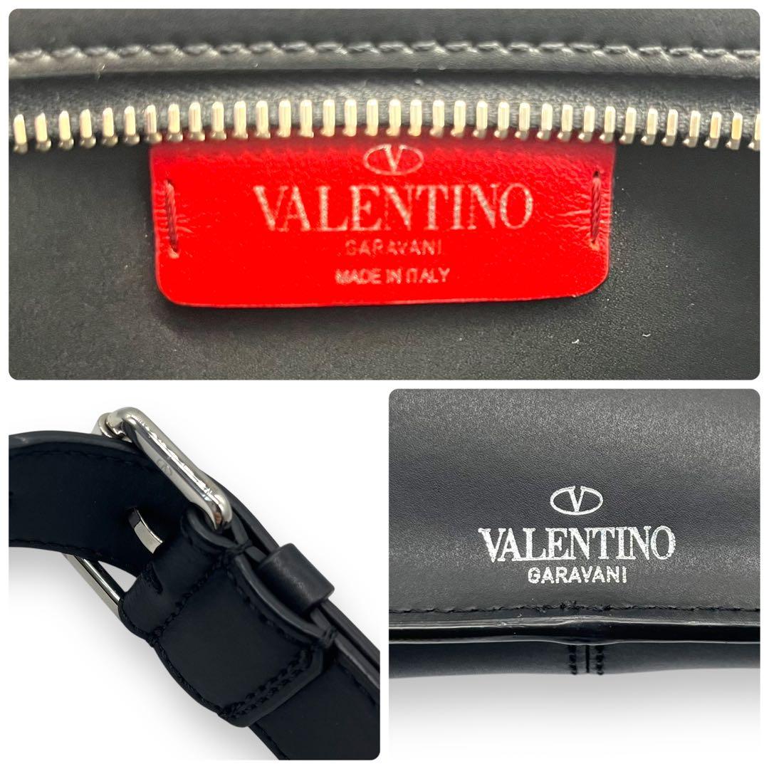 未使用級□ヴァレンティノ ボディバッグ ウエストポーチ VLTN レザー