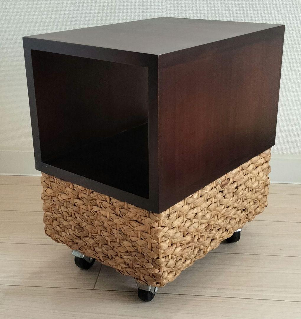 キャスター付サイドテーブル RAKU サイドテーブル 昇降式 キャスター付き 高さ無段階調節 高さ60