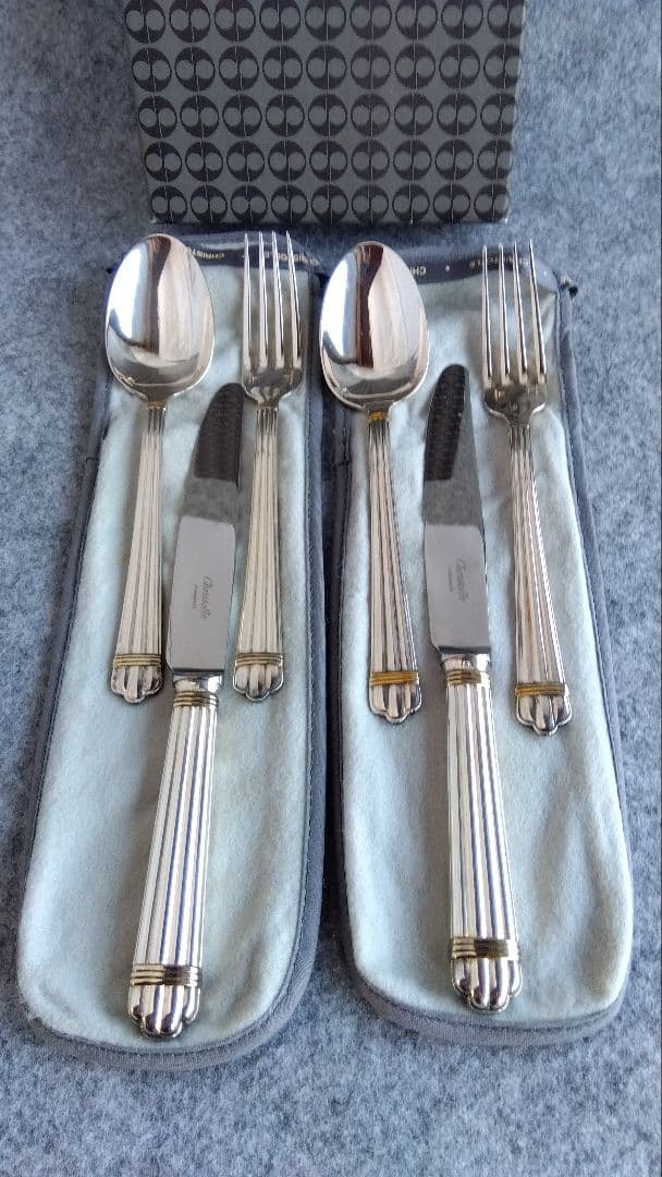 クリストフル アリアゴールドリング Christofle カトラリーセット 6点 極希少 クリストフル アリアゴールドリング コンソメスプーン 未開封 6