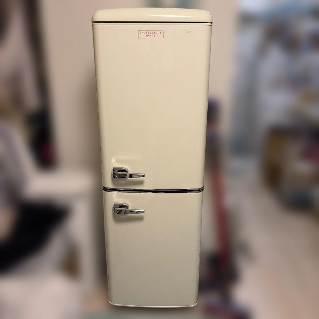 アイリスオーヤマ　レトロ冷凍冷蔵庫 130L　2024年式 PRR-142D 冷蔵庫 130L レトロ PRR-142D-B