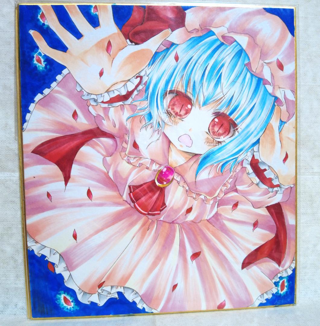 東方Project 手描きイラスト レミリア・スカーレット 手描き色紙