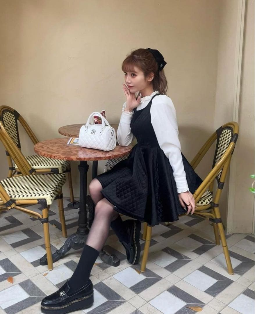 トリートユアセルフ 6th アニバーサリーベロアミニワンピース ブラック