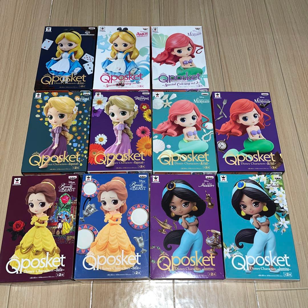 Qposket ディズニーフィギュア セット ディズニープリンセスの精巧なフィギュアをミニサイズに！ガシャポン