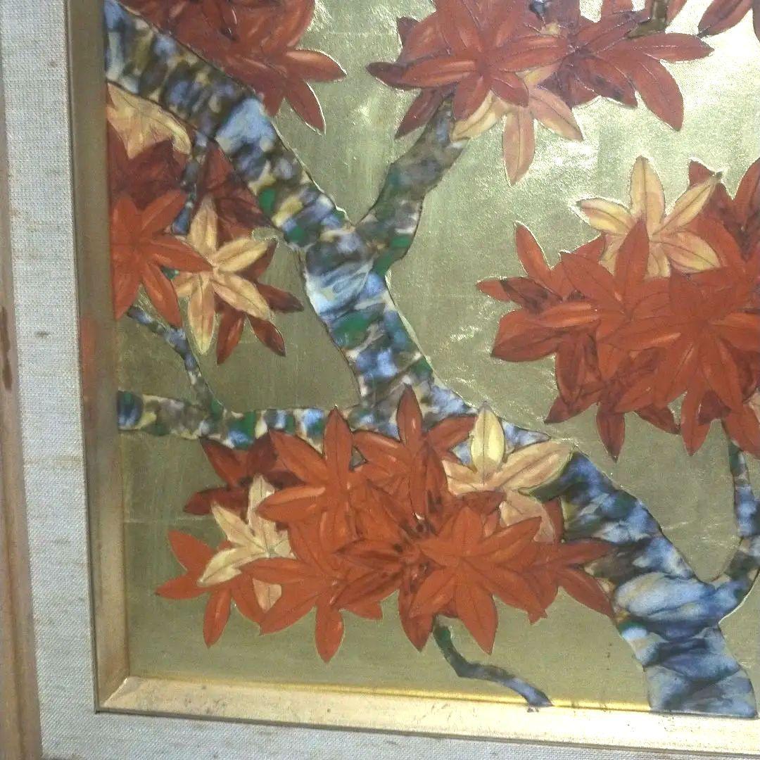 日本画 漆画・七宝？ 木製フレーム