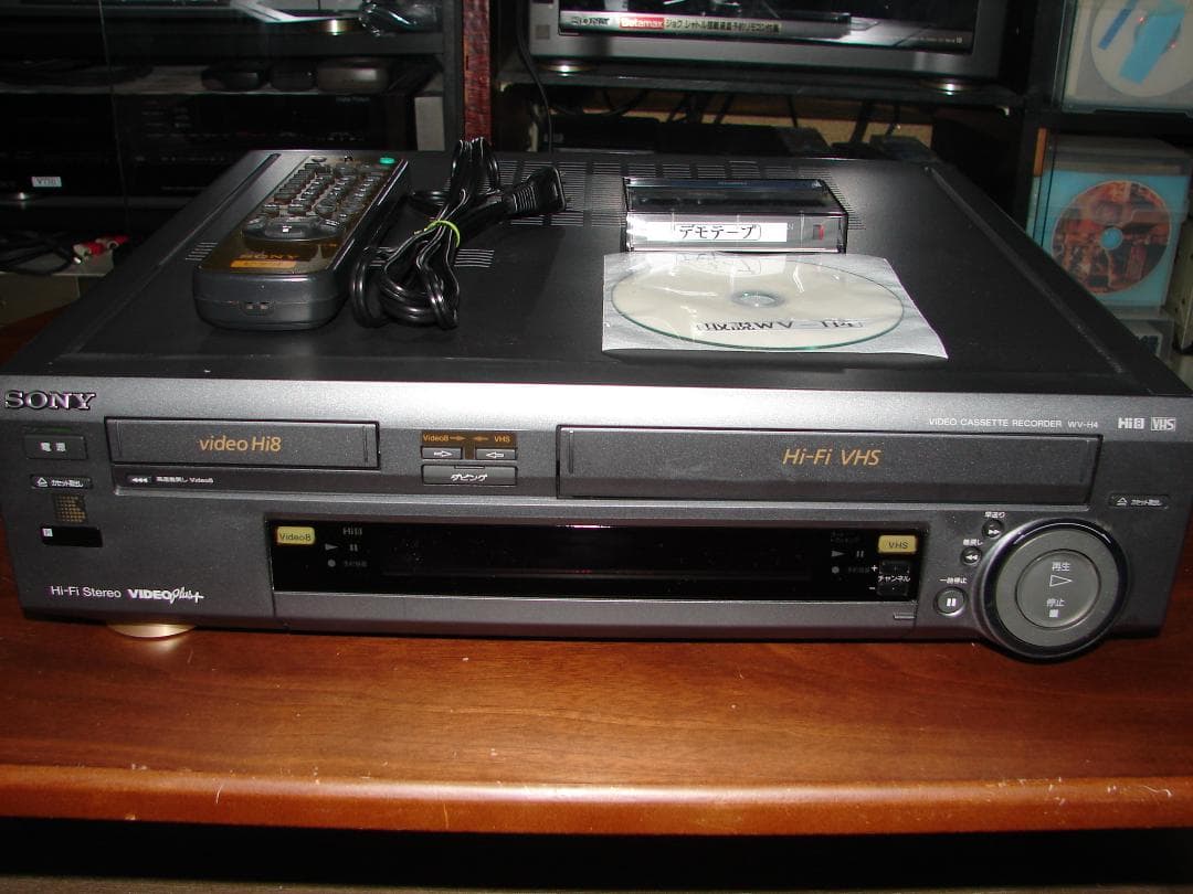○SONY HI8/VHS Wデッキ WV-H4○メンテ済動作品○代用リモ付き