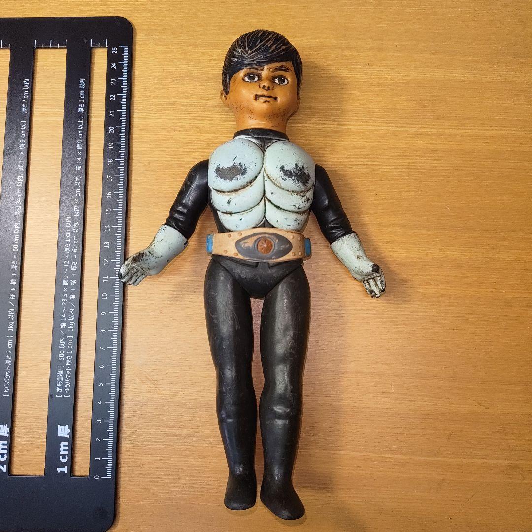 週休価格　旧バンダイ　面とれ　仮面ライダー1号　マスク無し　25センチ Yahoo!オークション -「仮面ライダー旧1号」(ソフビ) (ビンテージ)の