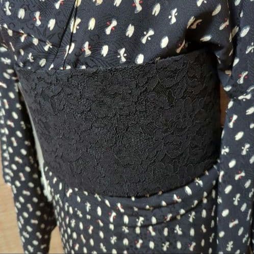 帯ベルト No.1863 黒レース×黒 和洋折衷コーデにも - メルカリ