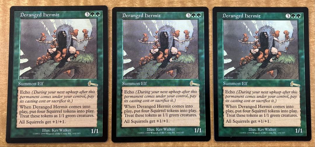 【3枚セット】錯乱した隠遁者　マジック：ザ・ギャザリング Foil】《錯乱した隠遁者/Deranged Hermit》(ジャッジ褒賞)[DCIマーク