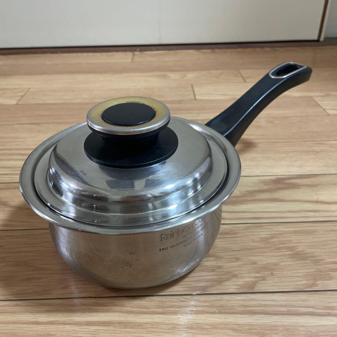☆タッパーウェア❗️①レインボークッカー.13cm片手鍋ゴールド