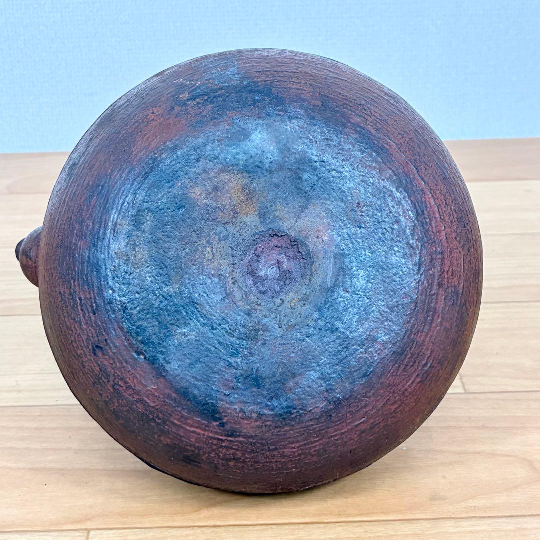 釜師 佐藤浄清 筋蟹地紋 鉄瓶 唐銅蓋 湯沸し 共箱 - メルカリ