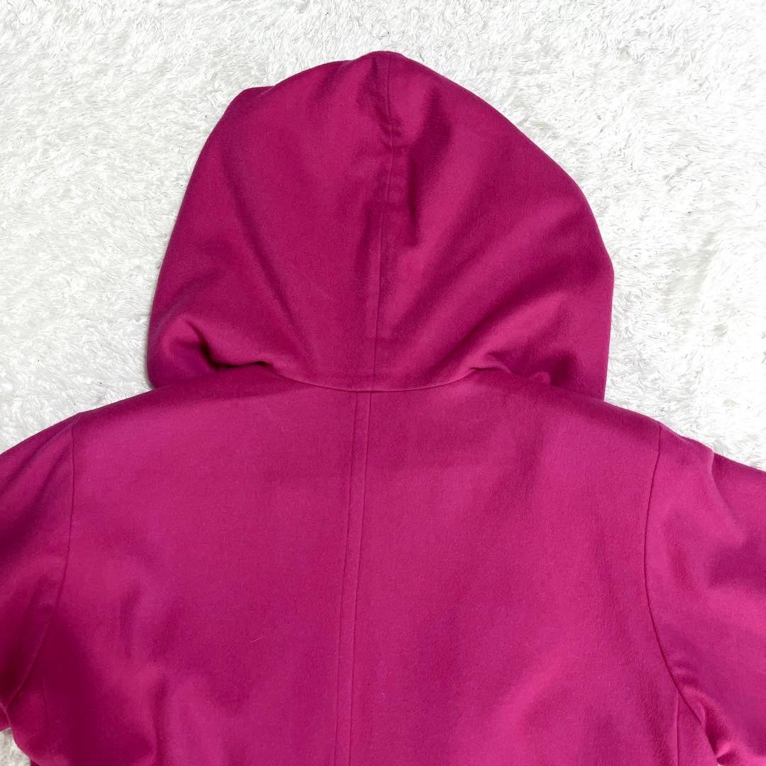 超希少✨イヴサンローラン YSL ウールコート フーデッドコート ピンク M