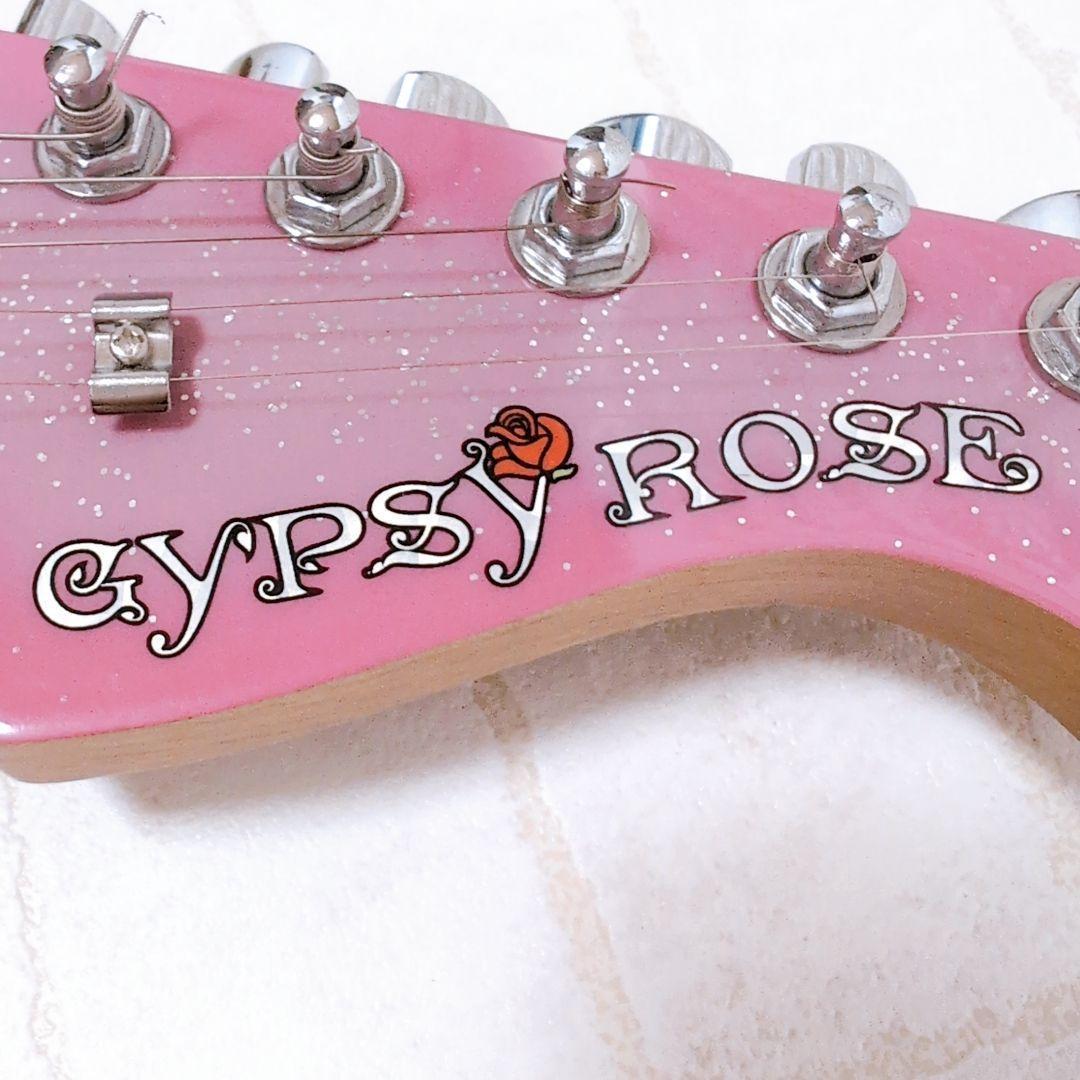ジプシーローズ GYPSY ROSE エレキギター ピンク 初心者向け 美品