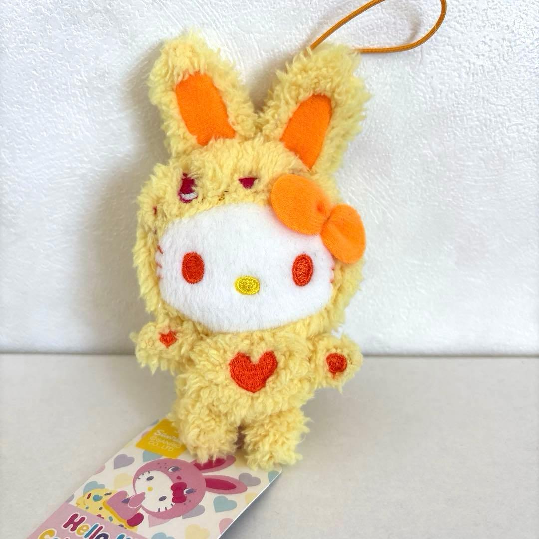 レア ハローキティ ぬいぐるみ ウサギコスチューム 黄色 - メルカリ