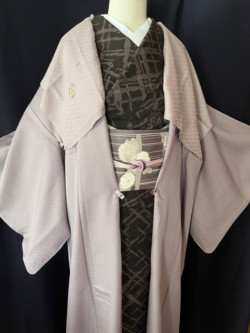 本場大島紬・名古屋帯セット】 スタイリッシュ 本泥染め9マルキ 吉祥文