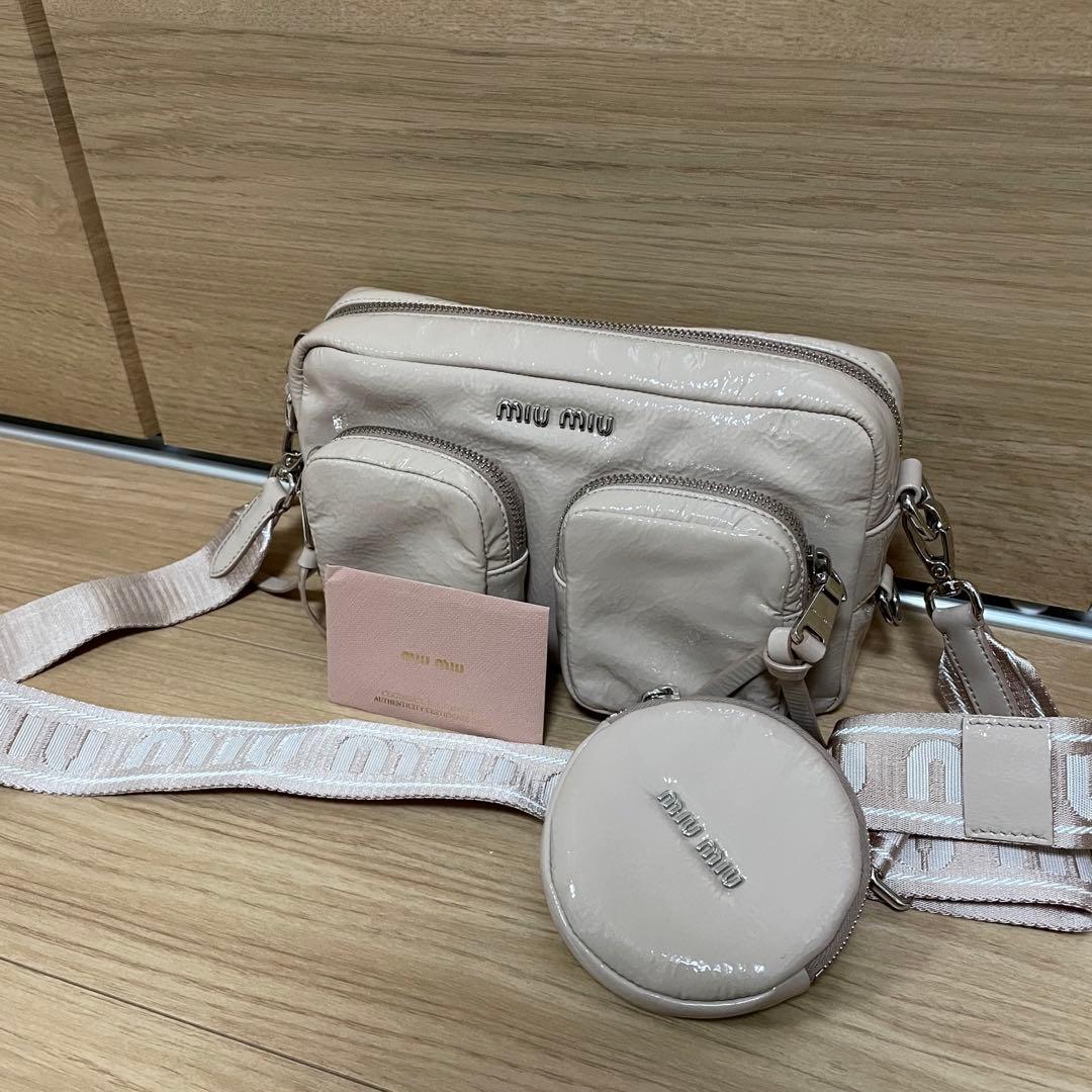 miumiu ポーチ付きショルダーバッグ - メルカリ