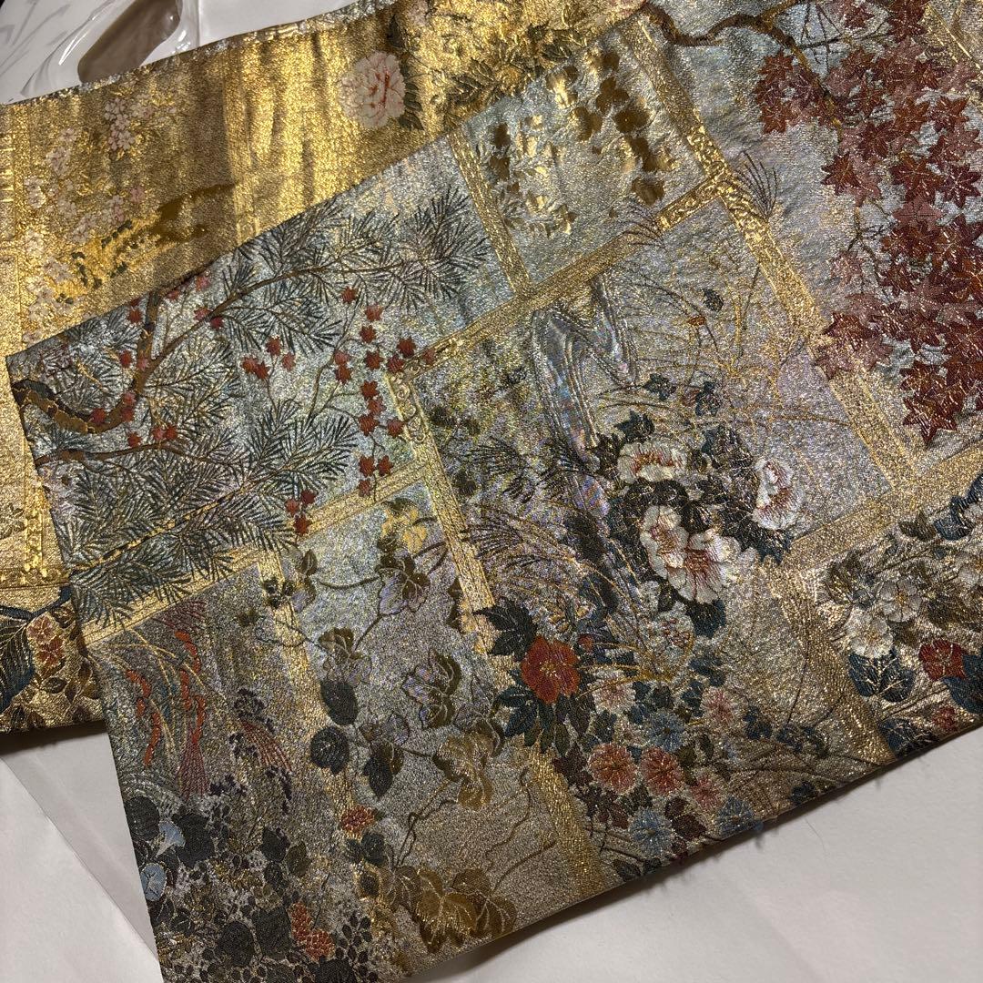 正絹全通袋帯 リバーシブル 重厚感 【琳派大全集】 特に留袖におすすめ