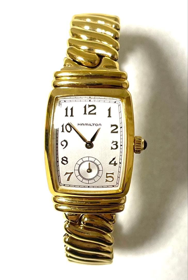 限定Hamilton【Classic 6248】アコーディオン・バント、男女兼用 アメリカン クラシック BLACK STRAP 22mm - ストラップカラー:ブラック