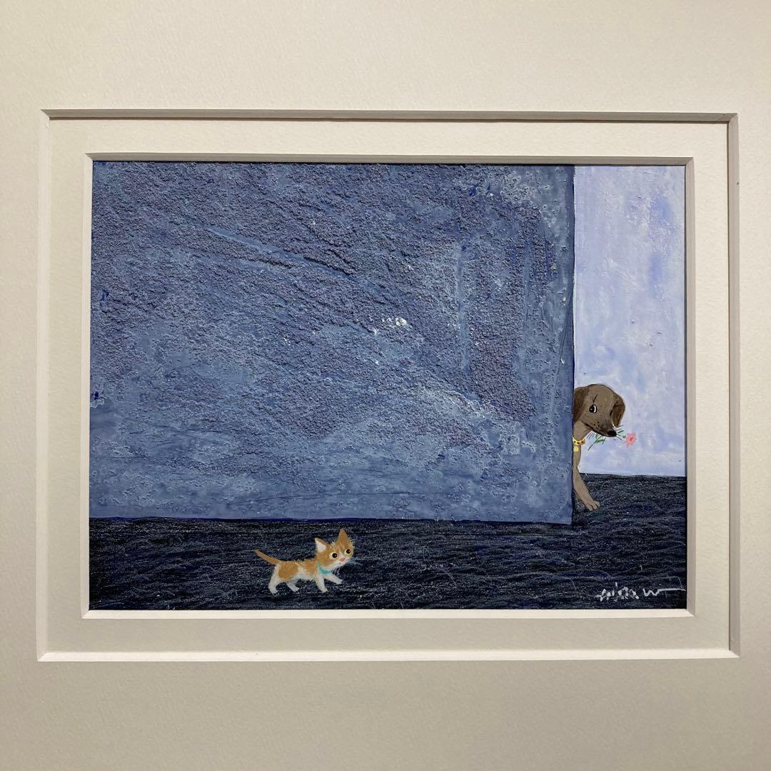 真作】渡辺あきお 真筆原画 直筆サイン 裏書き有り 絵画 猫 - メルカリ