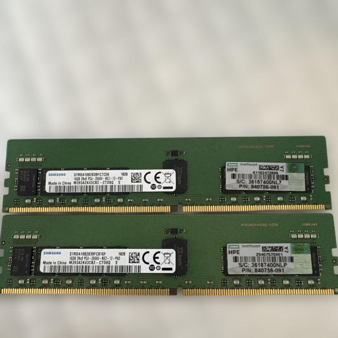 SAMSUNG 16GB PC4-2666V 2枚 - メルカリ