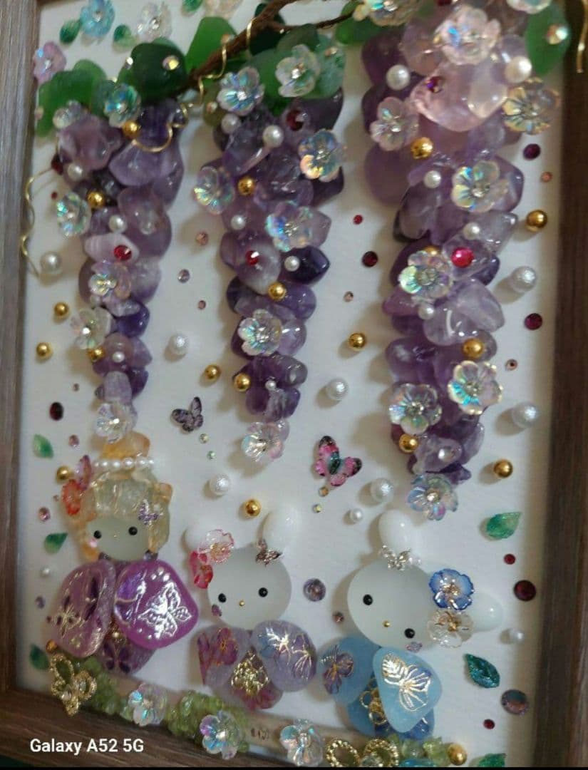 シーグラスアート うさちゃん天使と花嫁♪お取り置き中です(⋆ᴗ͈ˬᴗ͈)”