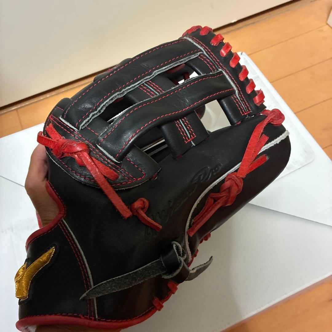 軟式用ミズノプロ　ライリー型 サイズ11黒/赤 軟式用【ミズノプロ】CRAFTED Edition【ライリー型／サイズ11