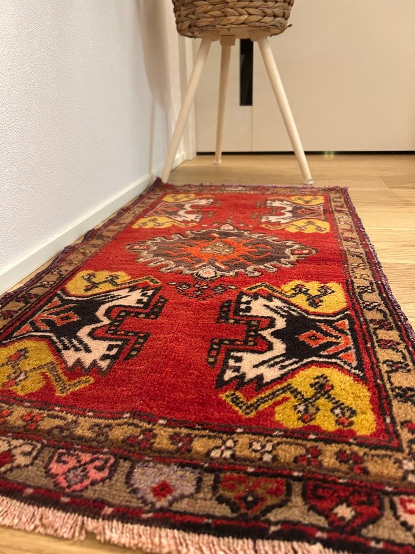 週末セール＊トライバルラグ・トルコヴィンテージラグ・ウール約46×90cm トライバルラグ [カイセリ] トルコ産 / 1980年代 / OR761 | ボー