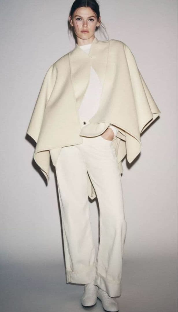 今季即完売　ZARA ウールケープコート ZARA】NEW ZW COLLECTION ウールケープコート (ZARA/コート) 123534865