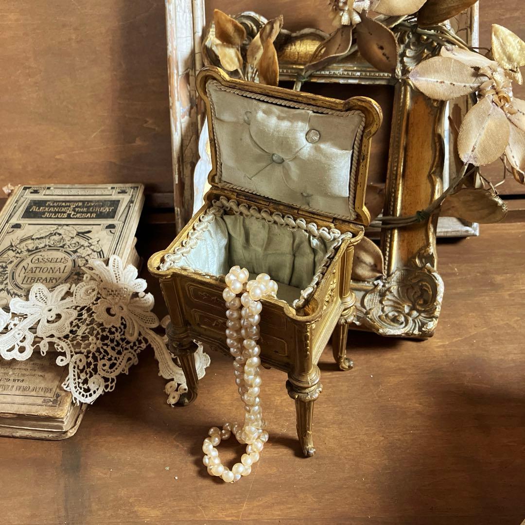 フランスアンティークジュエリーボックス アクセサリーボックス 猫足