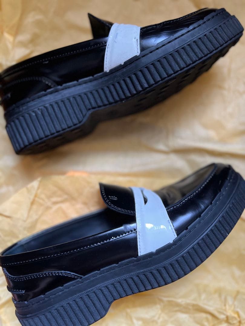 専用】トッズ TOD'S ローファー 本革 黒 白 コンビ ローファー 37