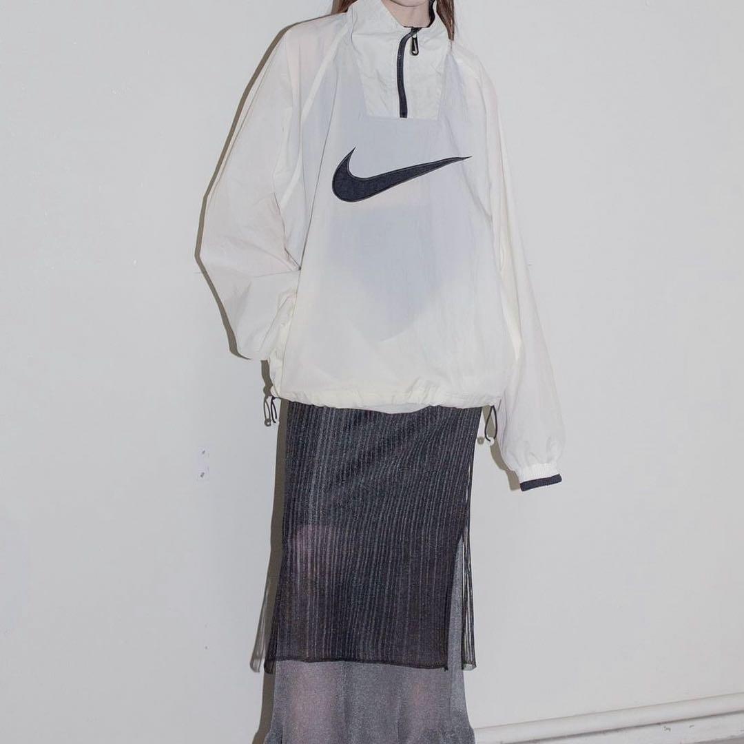 90年代〜00年代NIKE ナイキ ハーフジップ　刺繍 プルオーバー ジャケット 00年代 NIKE ナイキ ハーフジップ フリースプルオーバー メンズXL相当