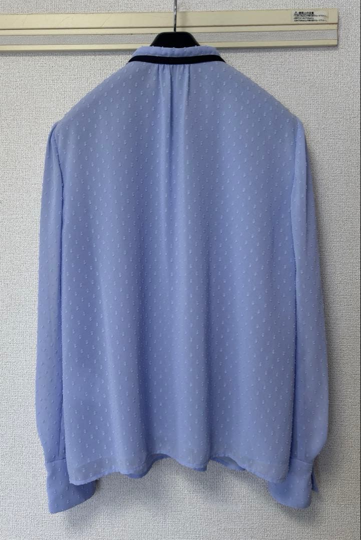 ピンキーアンドダイアン◇カットジャカードリボンブラウス ブルー 38