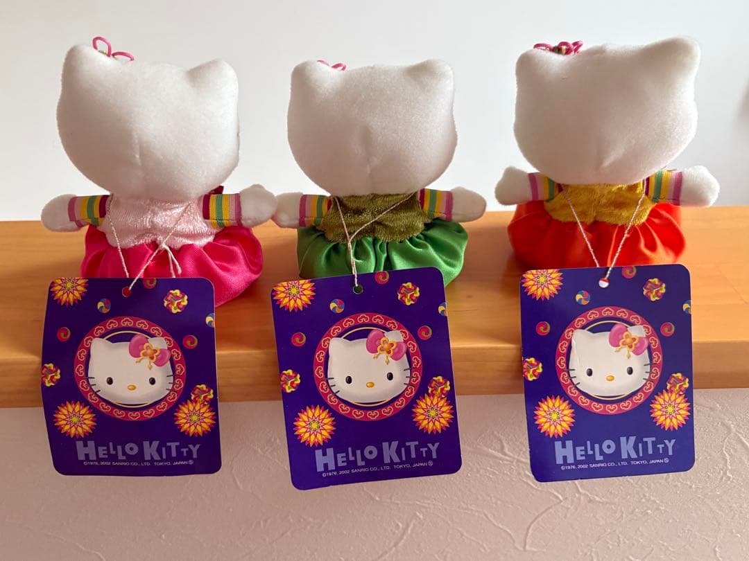 2002年発売 激レア 韓国限定チマチョゴリ ハローキティ 3体セット タグ