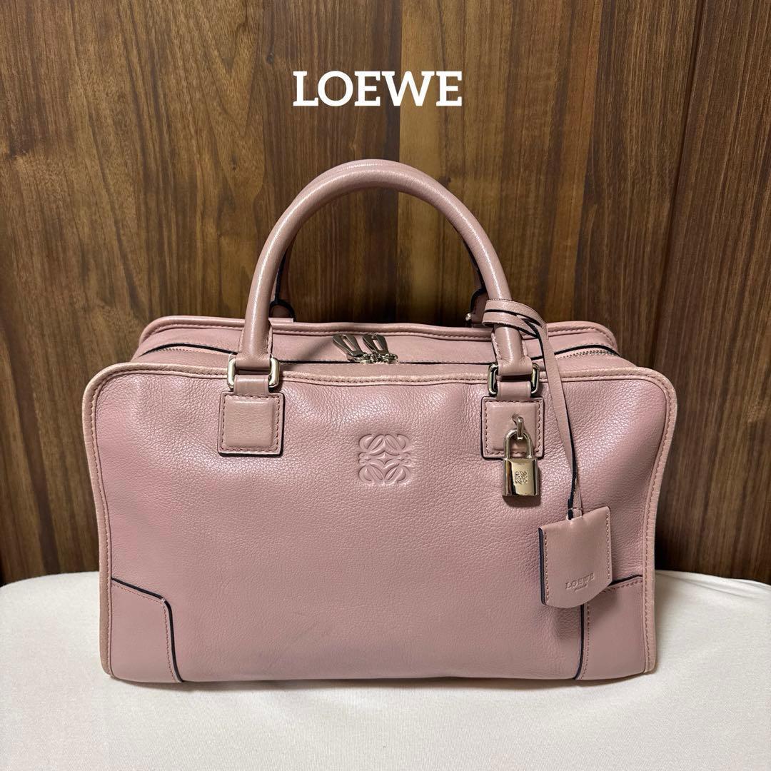 【美品】　LOEWE ロエベ アマソナ36 ハンドバッグ アナグラム ピンク 中古・古着通販】LOEWE (ロエベ) LOEWE アマソナ36 バッグ ピンク