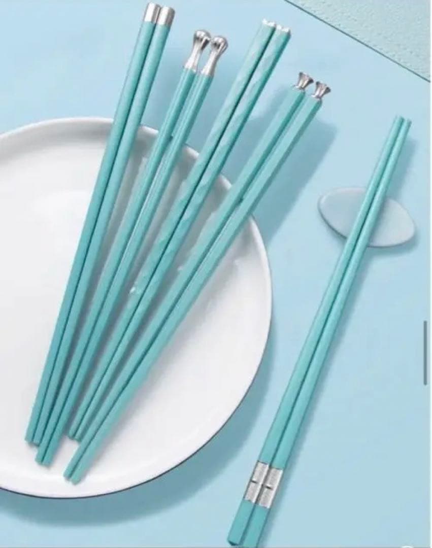 お値下げ！お箸5膳セット Tiffany ティファニーブルー×シルバー - メルカリ