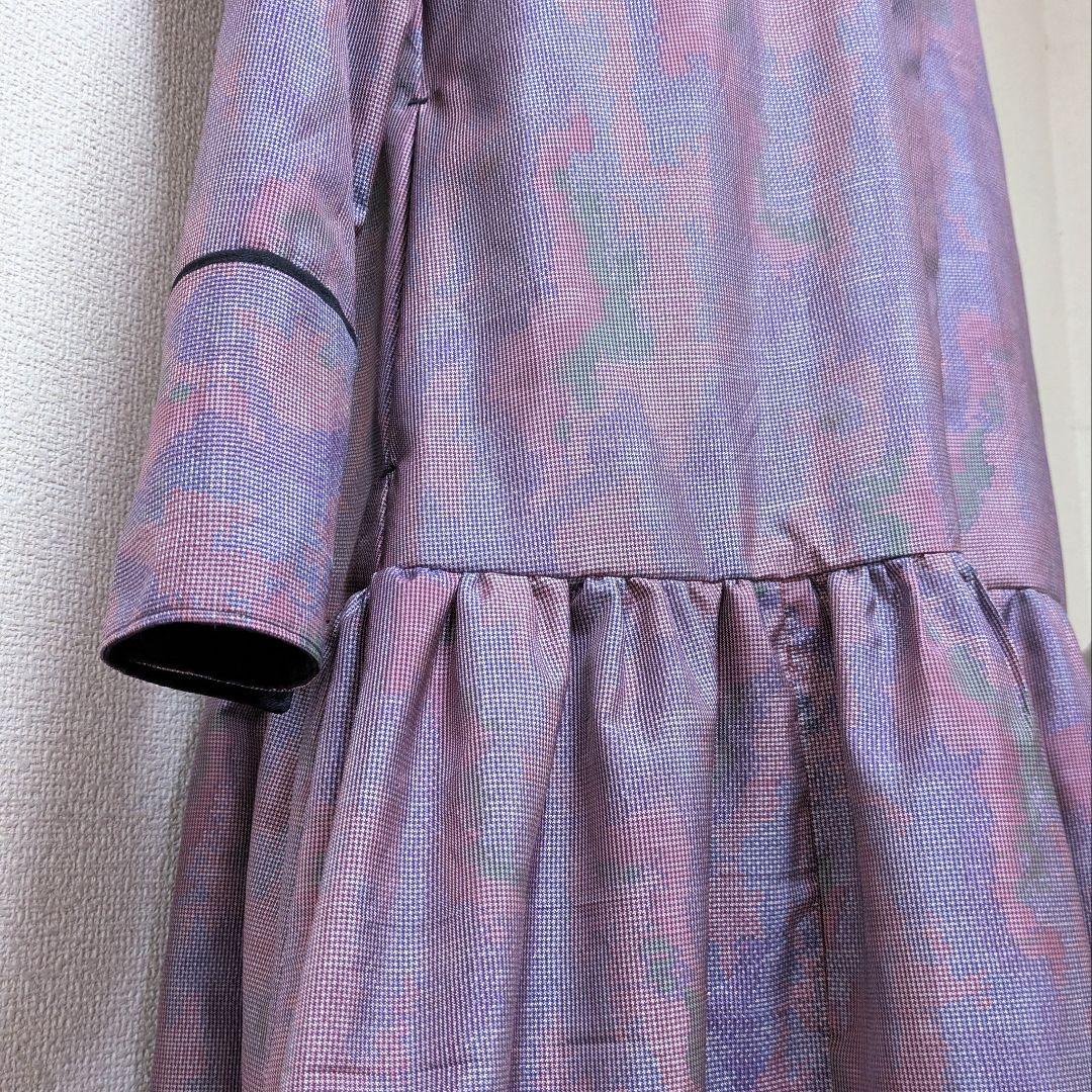 着物リメイク 大島紬 正絹 ワンピース 楽ちん細見えすっきり ジレ