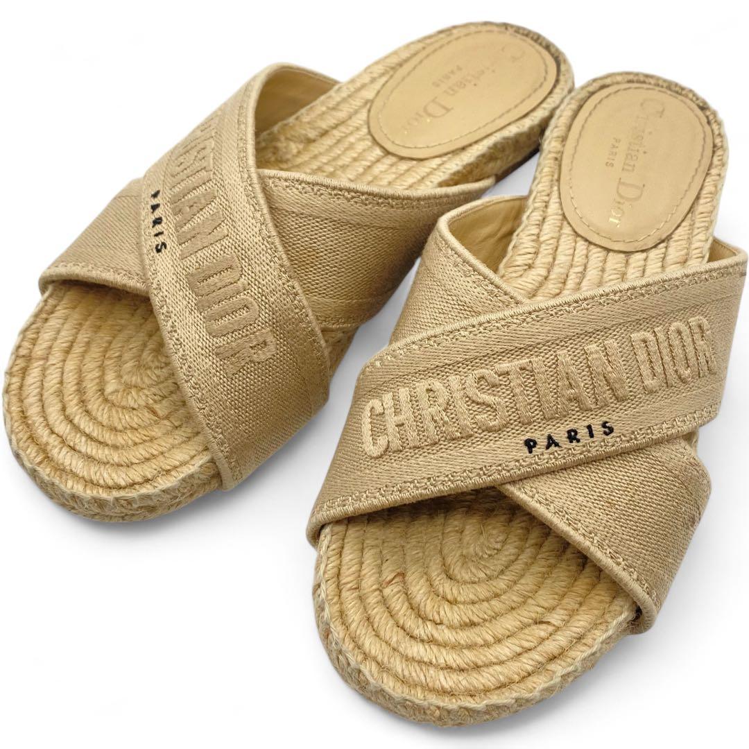 【良品】クリスチャンディオール・サンダル・エスパドリーユ・ロゴ・ベージュ 楽天市場】Christian Dior クリスチャン ディオール GRANVILLE