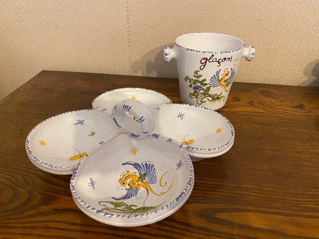 Moustiers ムスティエ焼 👘 アペリティフ つまみ セットファイアンス