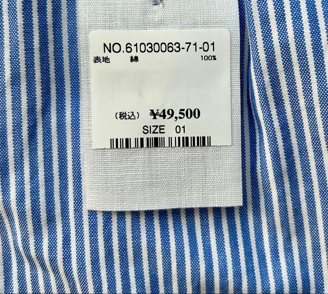 45R 新品タグ付き ストライプ長袖シャツ 01サイズ