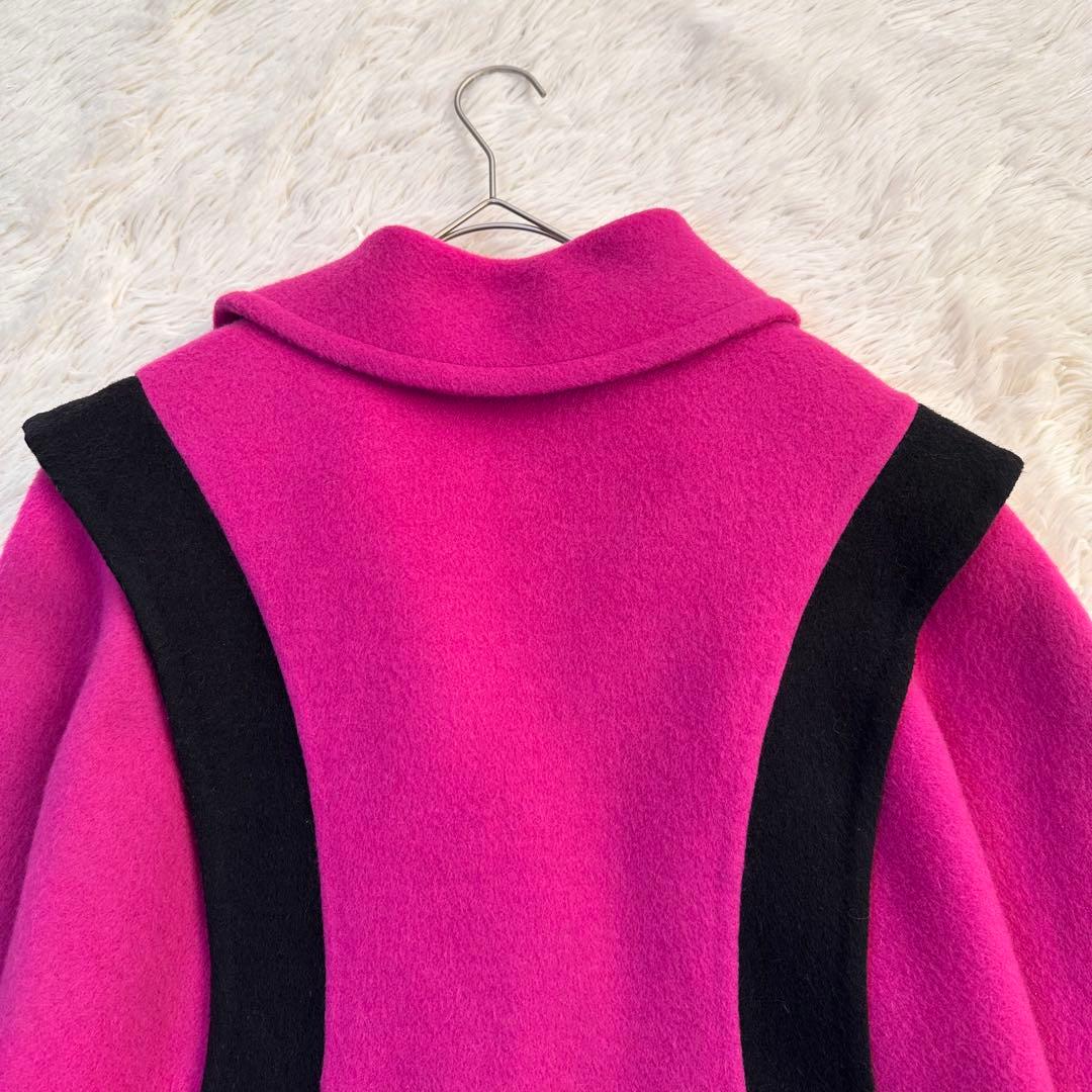 ミラショーン イタリア ダブルフェイス オーバーコート マゼンタ XL