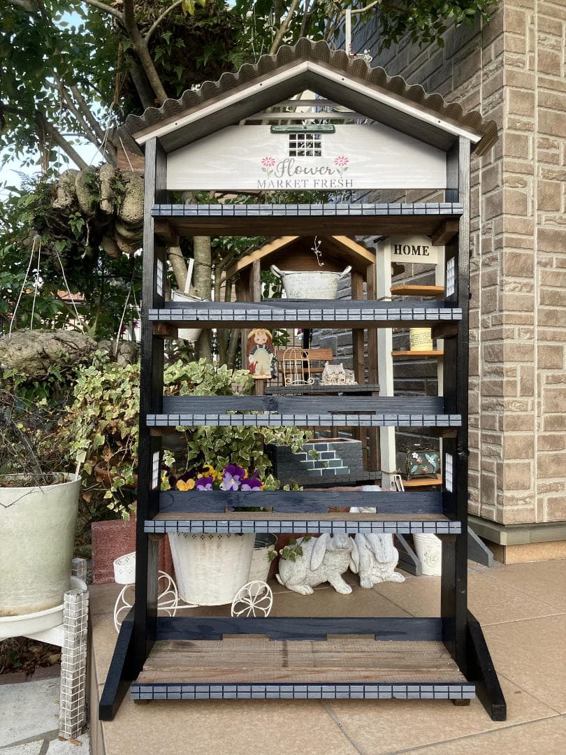 No 32三角お屋根の簡単移動 多肉植物棚Flowermarketfresh5段 - メルカリ
