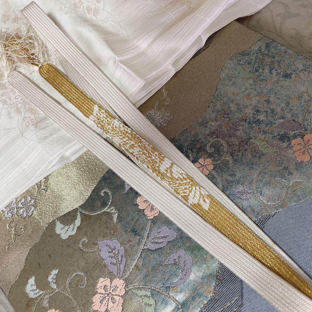 訪問着 フルセット 松 飛び立つ鶴 汕頭刺繍 綸子 金彩 入学式 P1