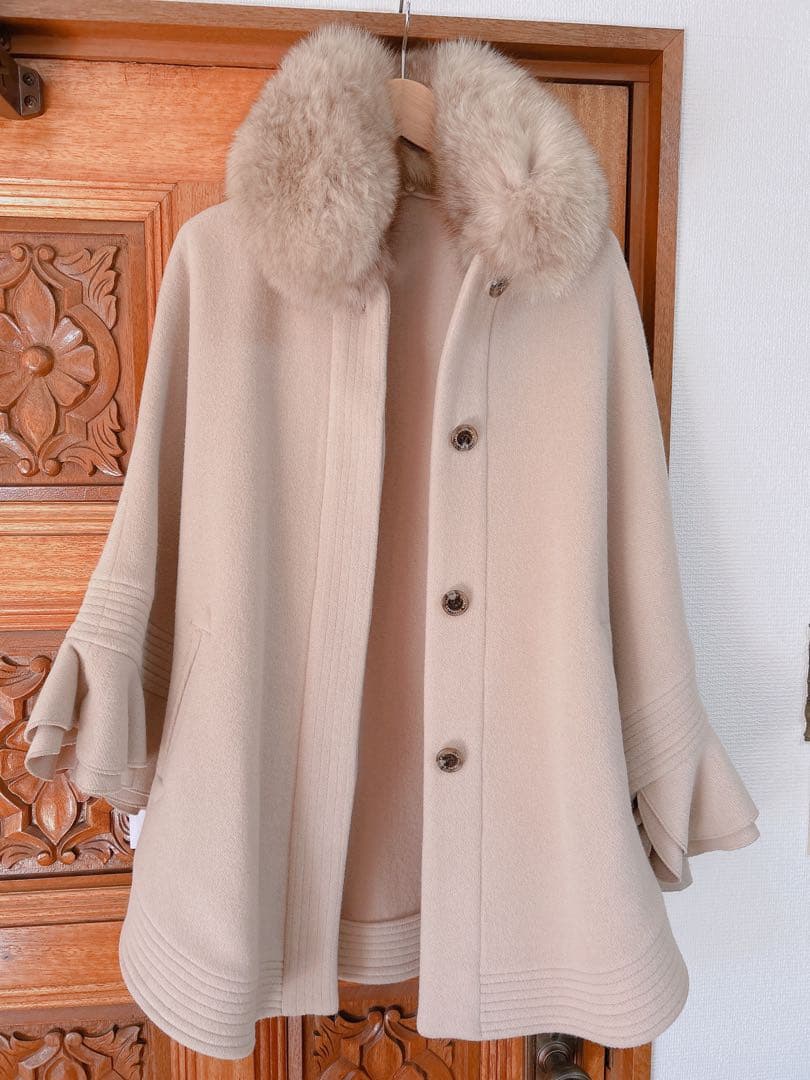 ダブルスタンダードクロージング Sov ポンチョコート フォックスファー