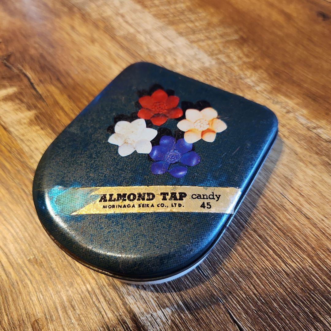 1960年代 森永 アーモンドタップ キャンデー 缶 小物入れ 菓子 昭和
